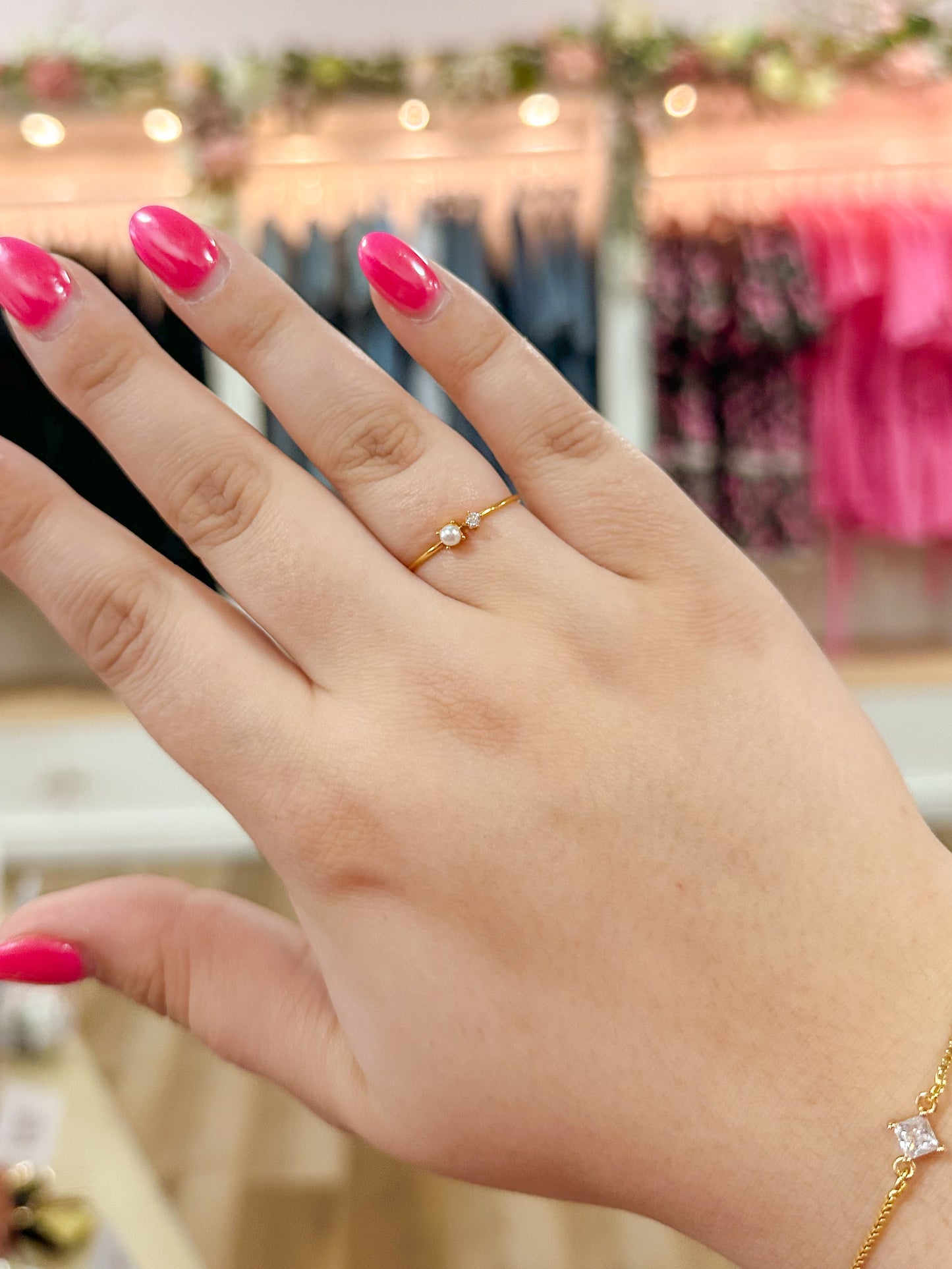 Pearl + Crystal Duo Ring