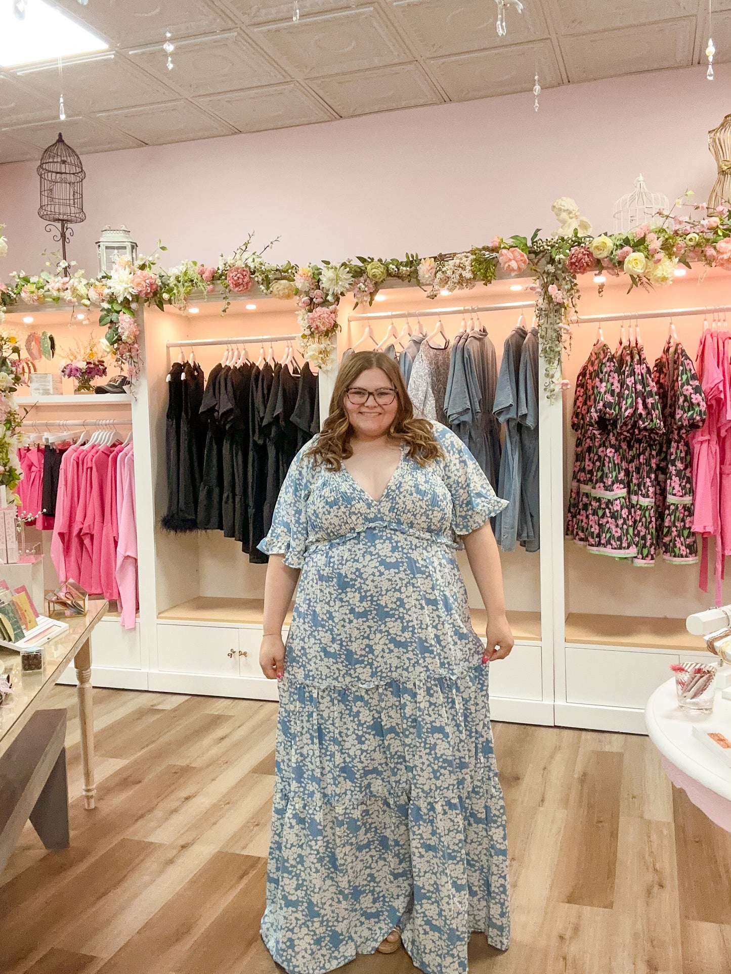 Sunday Blues Flutter Dress
