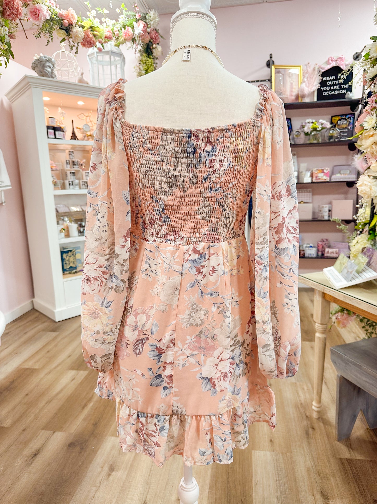 Peach Fairy Floral Dress
