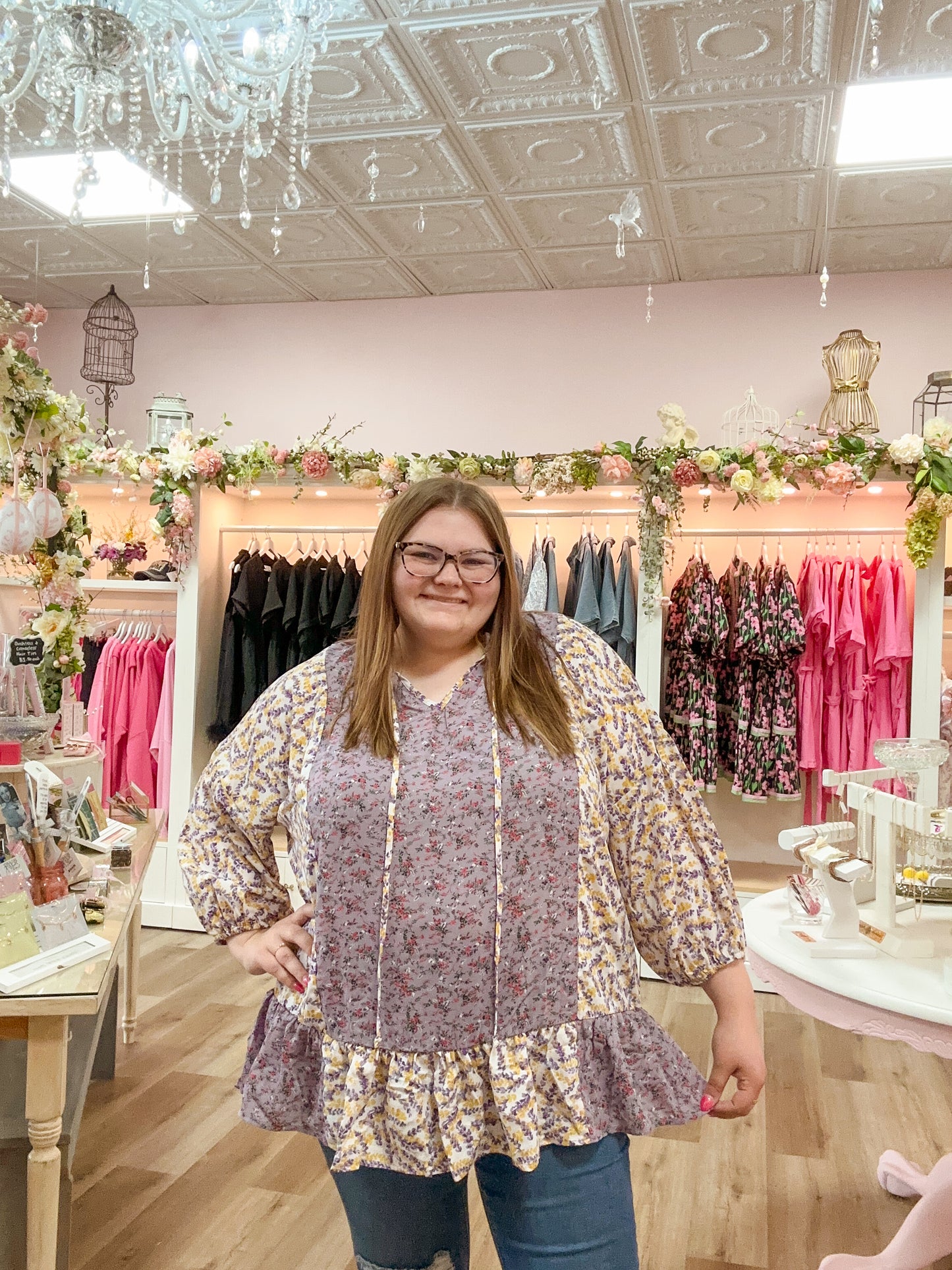 Lilly Lavender Floral Print Top