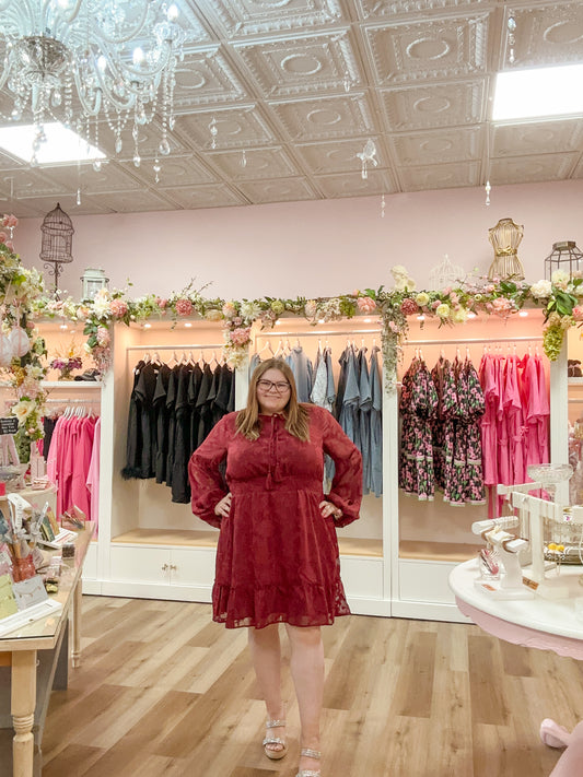 Brenly Burgundy Dress