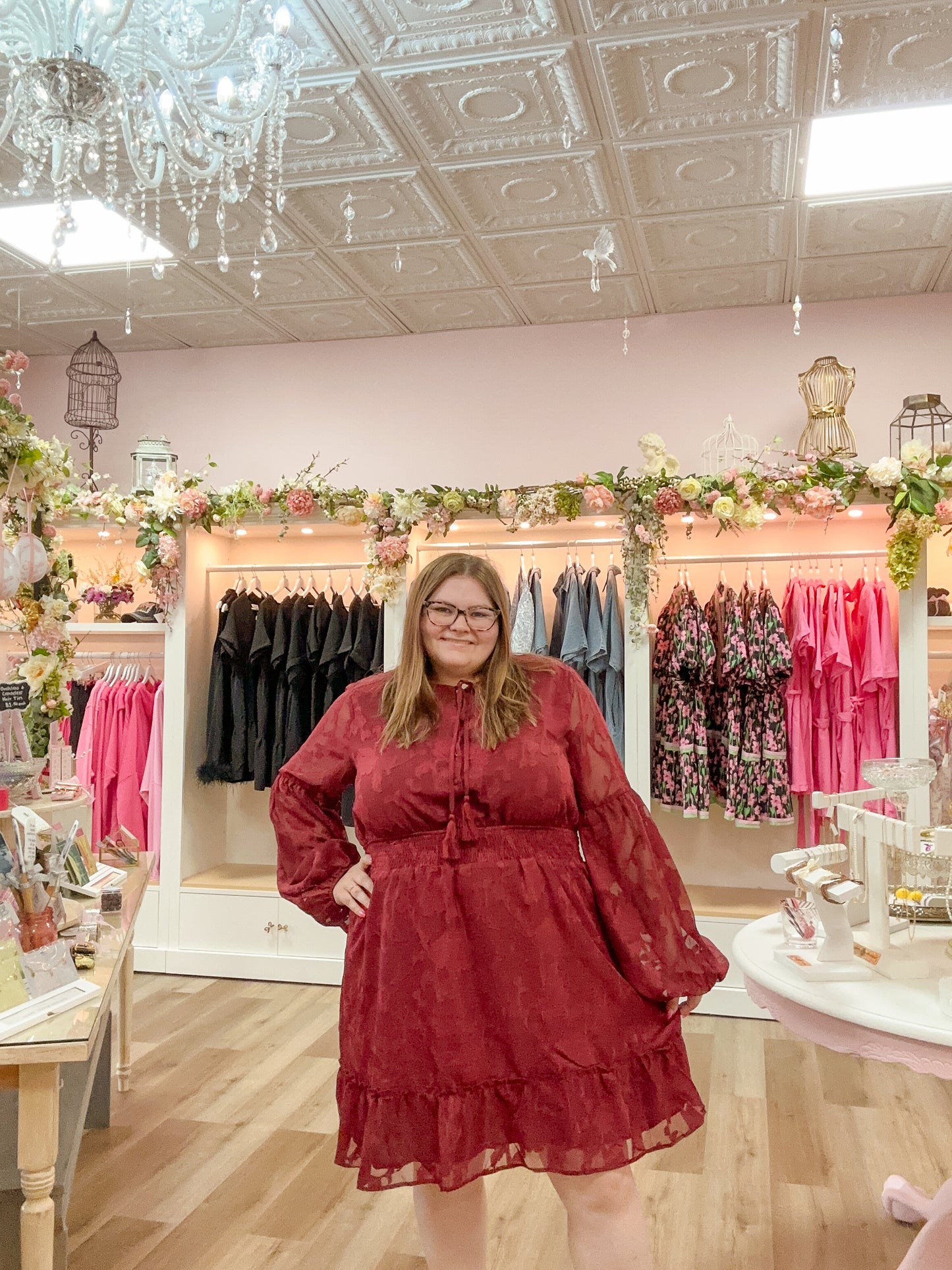 Brenly Burgundy Dress