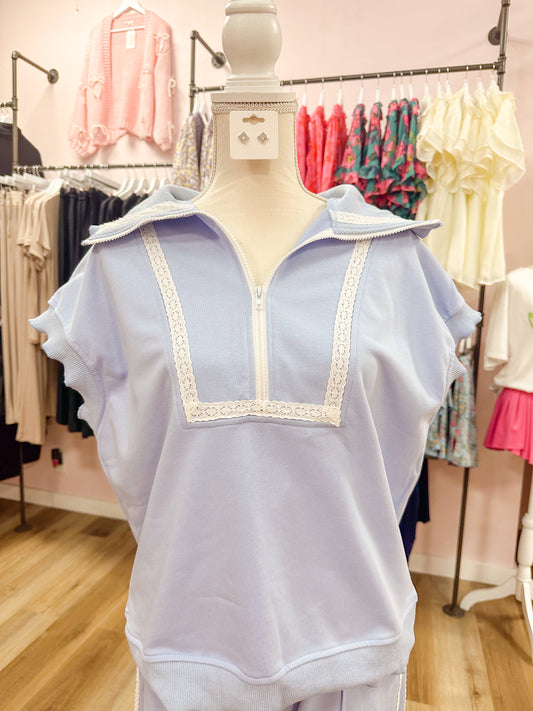 Julia Terry Lace Trim Top