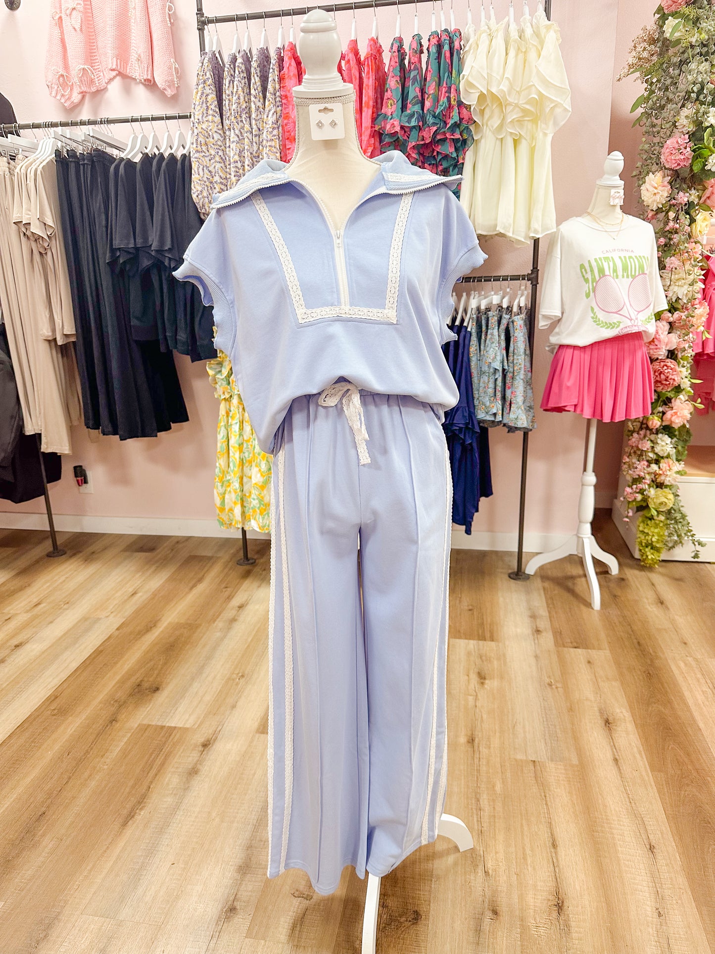 Julia Terry Lace Trim Pants