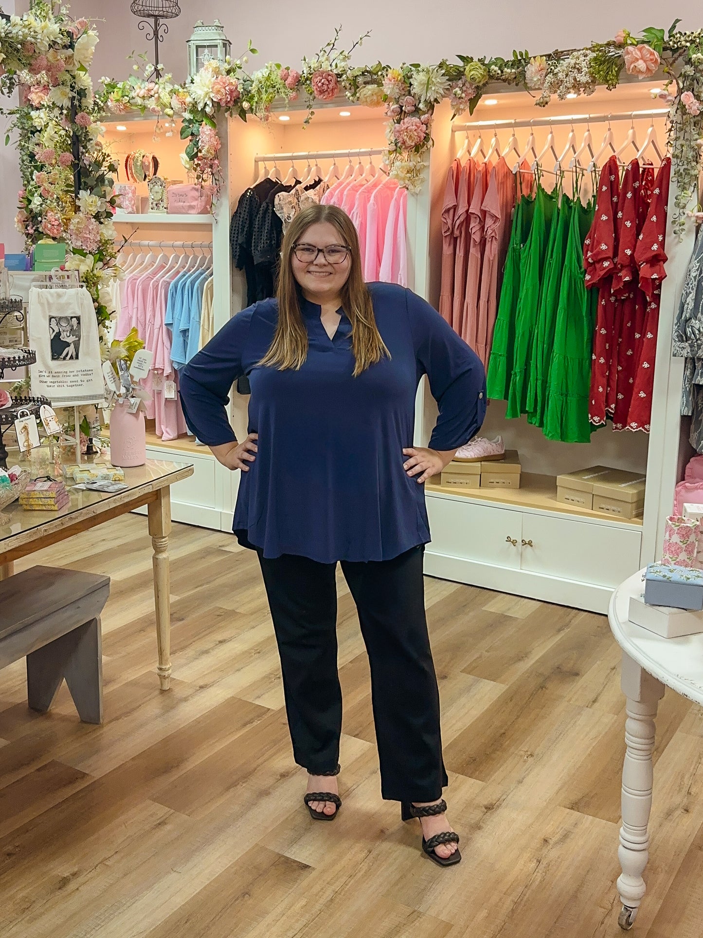 Molly Collar 3/4 Sleeve Top