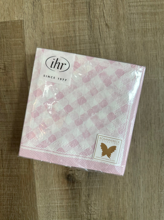 Rose Gingham Napkins