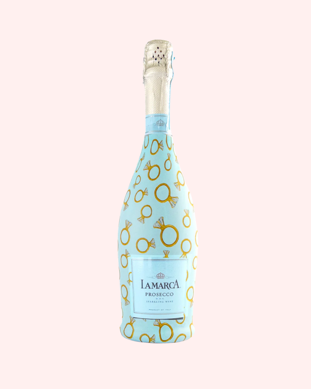 Beau Bottles Blue Engagement Ring Prosecco Bottle Wrap