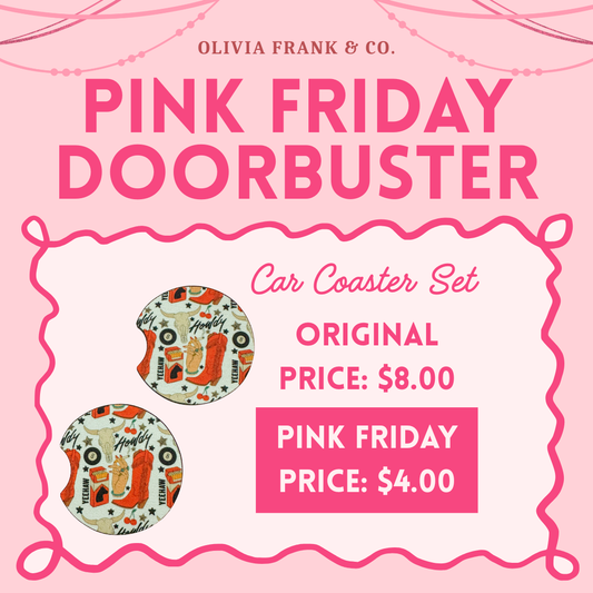 PINK FRIDAY DEAL: Howdy Western Car Coaster Set