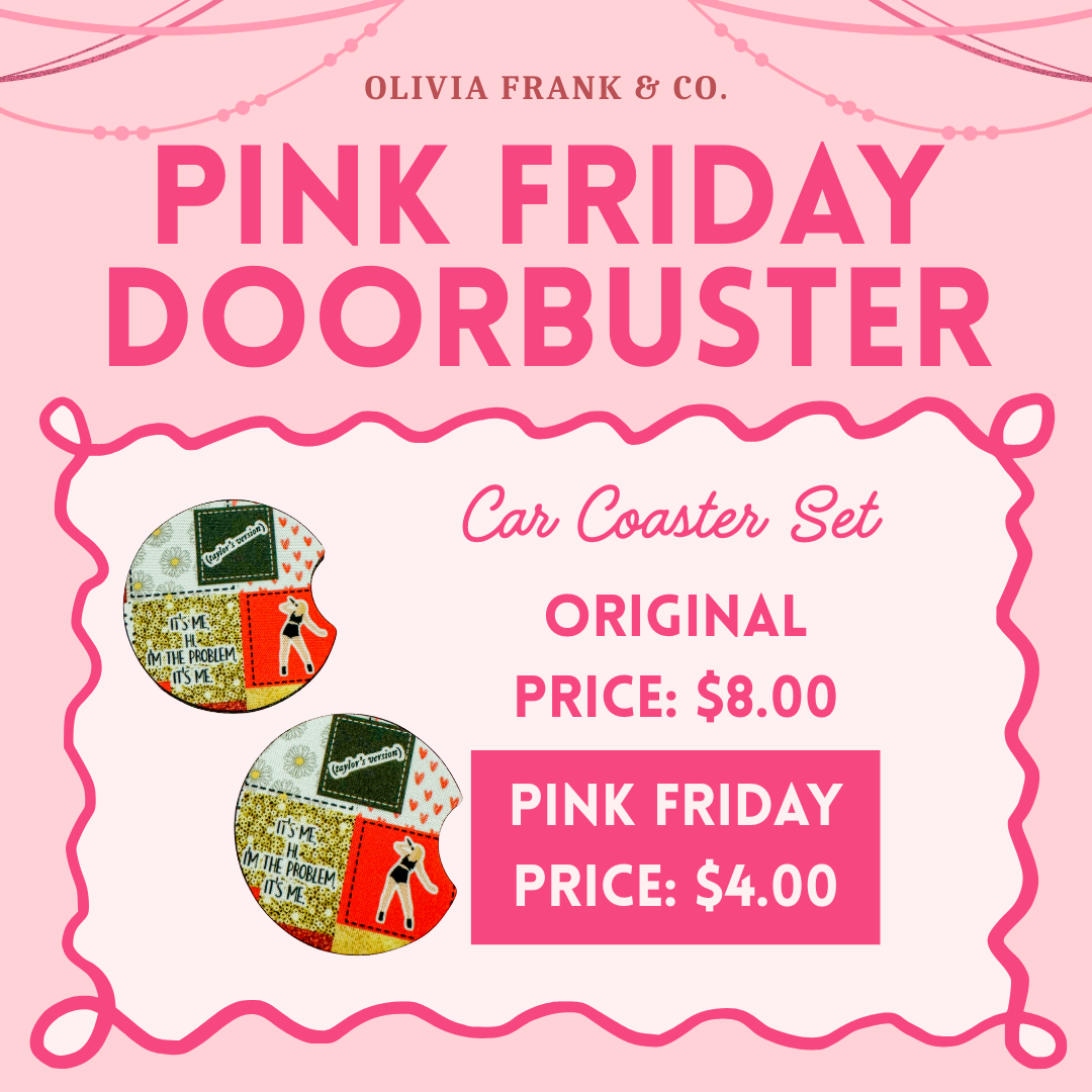 PINK FRIDAY DEAL: Swiftie Red Car Coaster Set