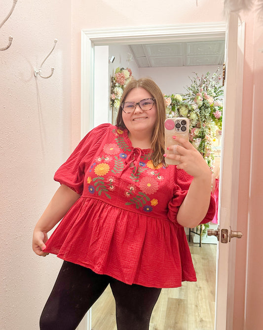 Greta Floral Babydoll Top