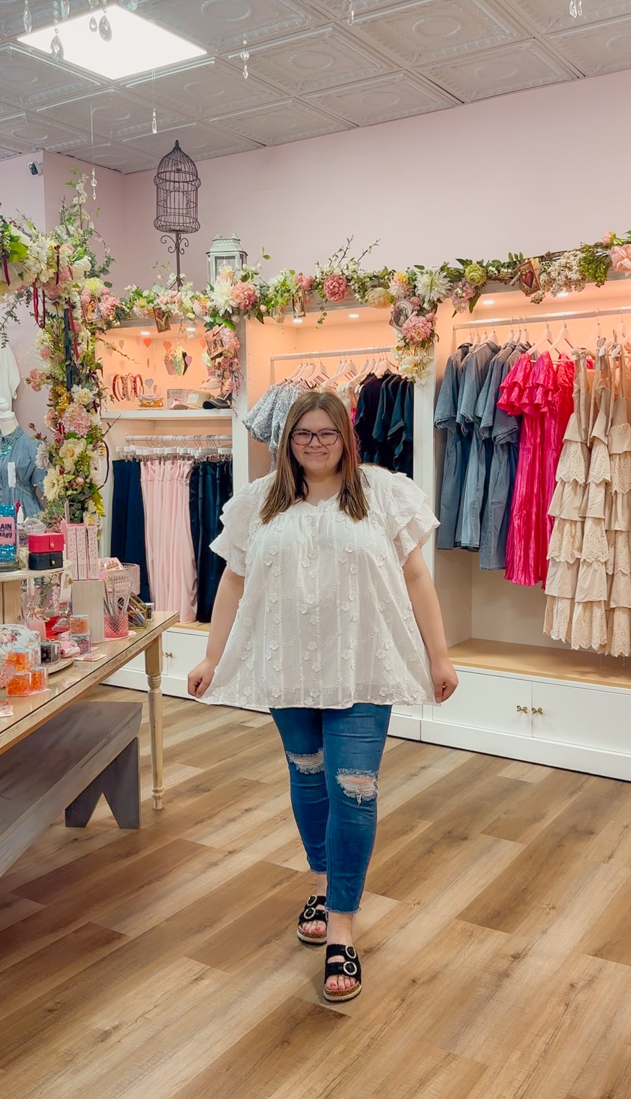 Whitney Floral Embroidery Top