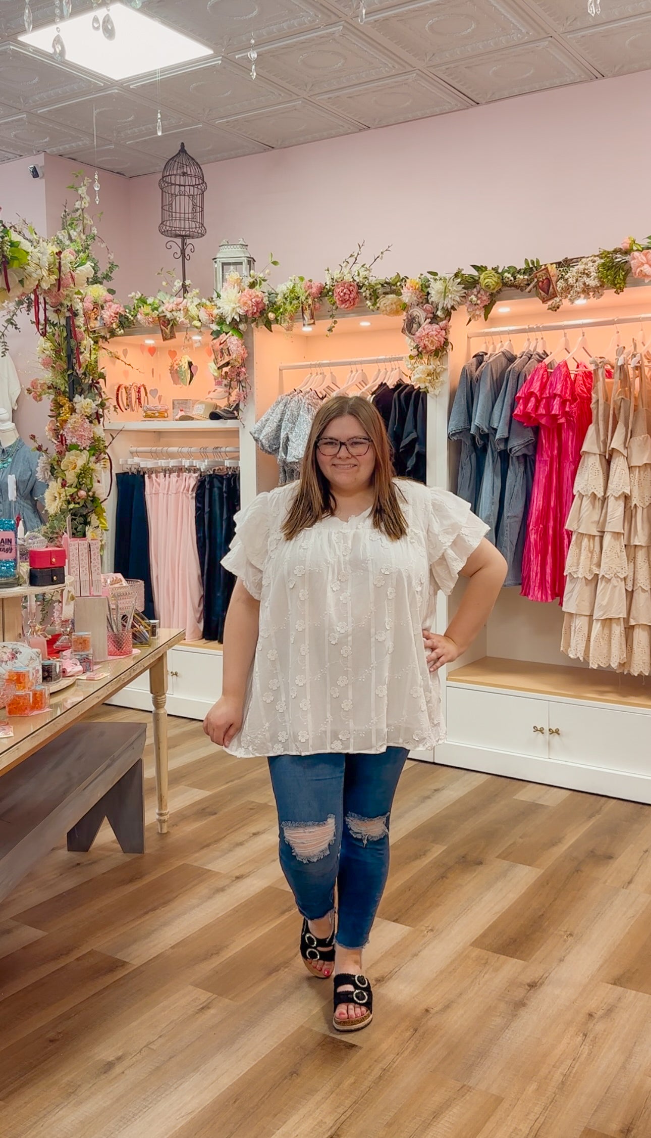 Whitney Floral Embroidery Top