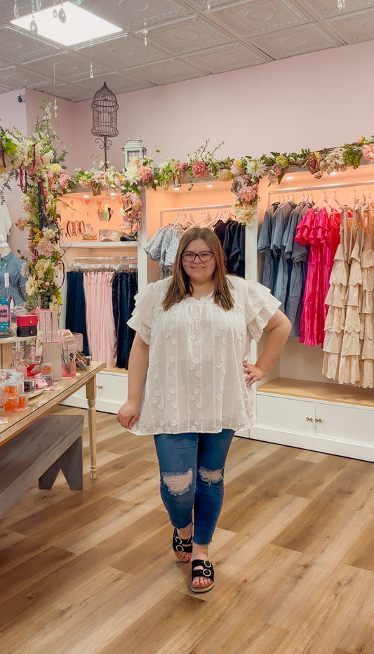 Whitney Floral Embroidery Top
