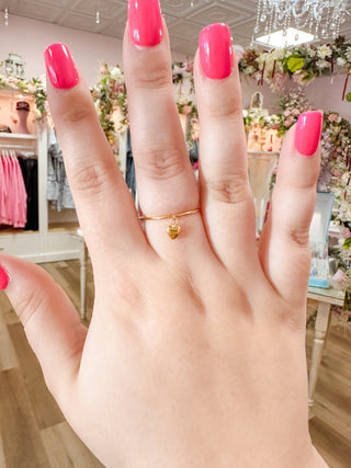 Amore Heart Charm Ring - Olivia Frank & Co.