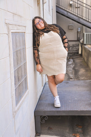 Anna Corduroy Overall Dress - Olivia Frank & Co.