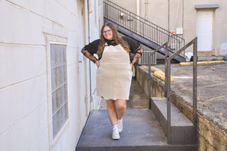 Anna Corduroy Overall Dress - Olivia Frank & Co.