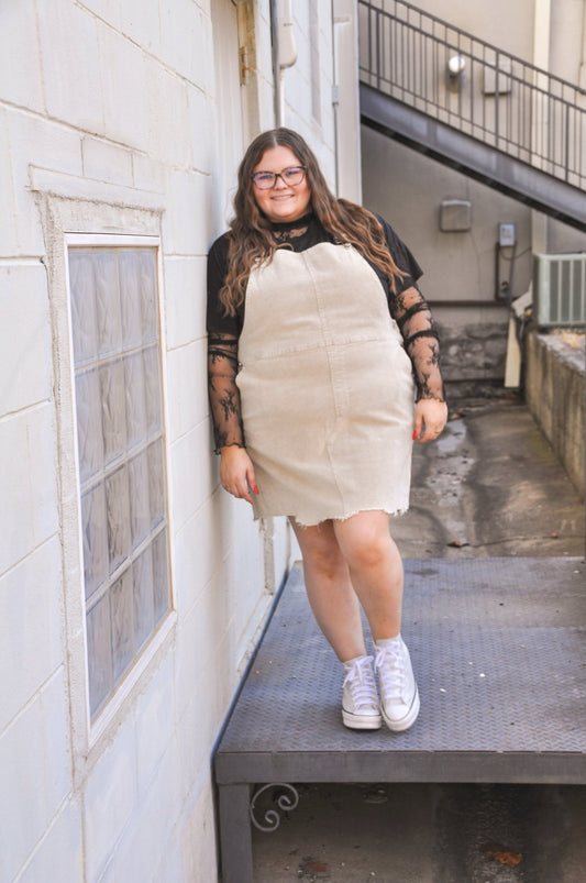 Anna Corduroy Overall Dress - Olivia Frank & Co.