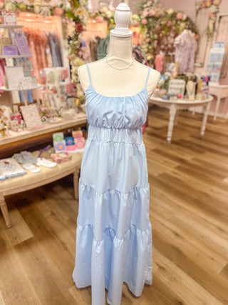 Baby Blue Poplin Dress - Olivia Frank & Co.