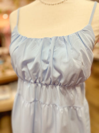 Baby Blue Poplin Dress - Olivia Frank & Co.