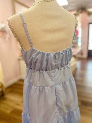 Baby Blue Poplin Dress - Olivia Frank & Co.