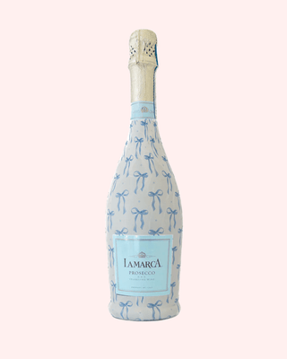 Beau Bottles Blue Bow Prosecco Bottle Wrap - Olivia Frank & Co.