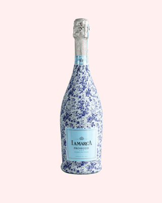 Beau Bottles Blue Floral Prosecco Bottle Wrap - Olivia Frank & Co.