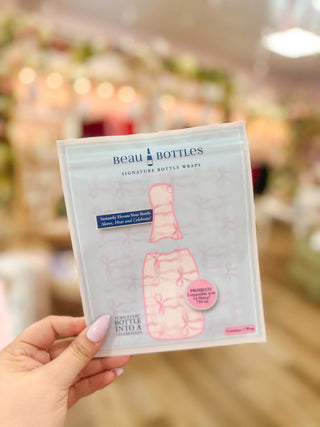 Beau Bottles Pink Bow Prosecco Bottle Wrap - Olivia Frank & Co.