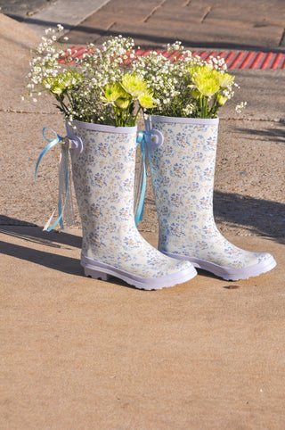 Bombshell Blossom Rain Boots - Olivia Frank & Co.