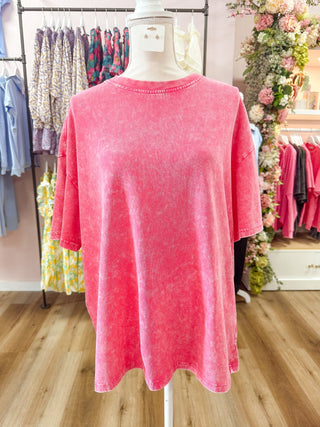 Boyfriend Acid Wash Tee - Olivia Frank & Co.