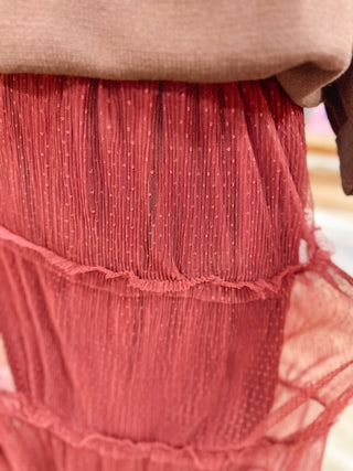 Burgundy Tulle Skirt - Olivia Frank & Co.