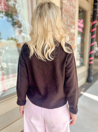 Chocolate Brown Kitten Sweater - Olivia Frank & Co.