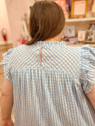 Cora Seersucker Flutter Top - Olivia Frank & Co.