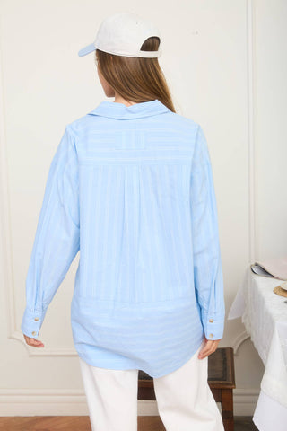 Corporate Collared Oversized Button Down - Olivia Frank & Co.