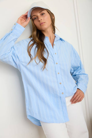 Corporate Collared Oversized Button Down - Olivia Frank & Co.