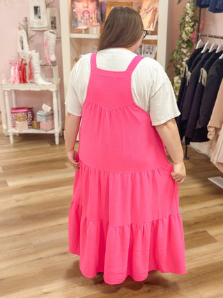 Electric Fuchsia Overall Dress - Olivia Frank & Co.