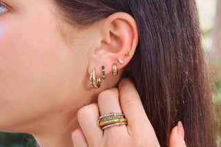 Flat Back Gold Marquise Crystal Studs - Olivia Frank & Co.