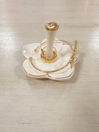 Flower Ceramic Ring Holder - Olivia Frank & Co.