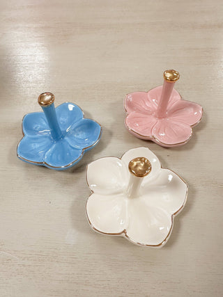 Flower Ceramic Ring Holder - Olivia Frank & Co.