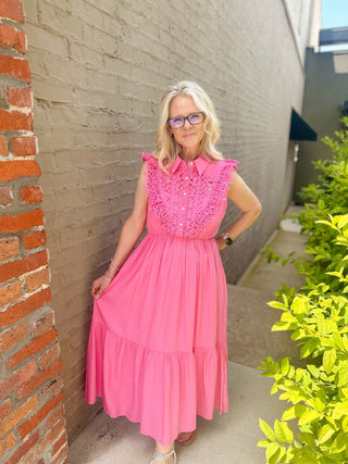Fun Fuchsia Eyelet Dress - Olivia Frank & Co.