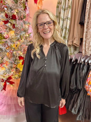 Gloria Black Blouse - Olivia Frank & Co.