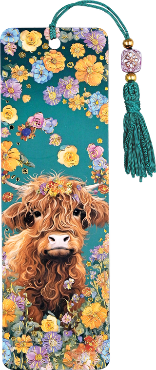 Highland Cow Beaded Bookmark - Olivia Frank & Co.