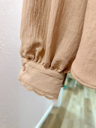 Lily Lace Trim Collar Blouse - Olivia Frank & Co.