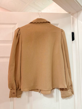 Lily Lace Trim Collar Blouse - Olivia Frank & Co.