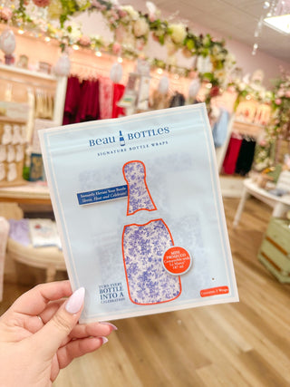 LIMITED EDITION: Beau Bottles Blue Floral - Mini Prosecco 3 Pack - Olivia Frank & Co.