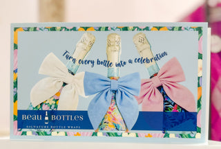 LIMITED EDITION: Beau Bottles Blue Floral - Mini Prosecco 3 Pack - Olivia Frank & Co.