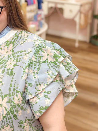 Lina Floral Ruffle Top - Olivia Frank & Co.