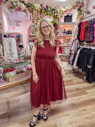 Polka Dot Chiffon Dress - Olivia Frank & Co.
