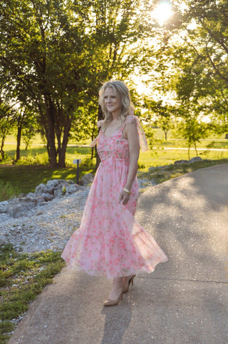 Reece Floral Romantic Midi Dress - Olivia Frank & Co.