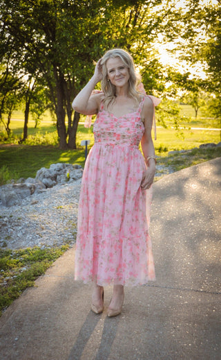 Reece Floral Romantic Midi Dress - Olivia Frank & Co.