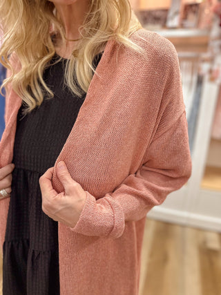 Relaxed Knit Blush Cardigan - Olivia Frank & Co.